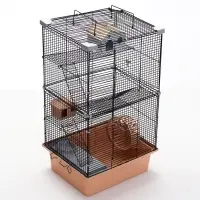 Клетка для грызунов &laquo;Пижон&raquo;, 42&times;30&times;65 см, 4 этажа, 2 домика, колесо, миска, бежевая