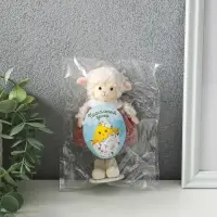 Сувенир п"Белая овечка в пыльно-розовом платье" 5х6,5х13 см