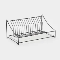 Сушилка для тарелок с поддоном 38*17,5*23,5 см, цвет черный Сушилка для тарелок с поддоном 38*17,5*23,5 см, цвет черный