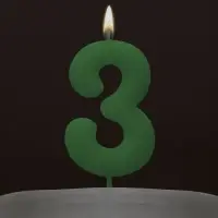 Свеча для торта, цифра «3», светится в темноте, 3,8 х 8 см