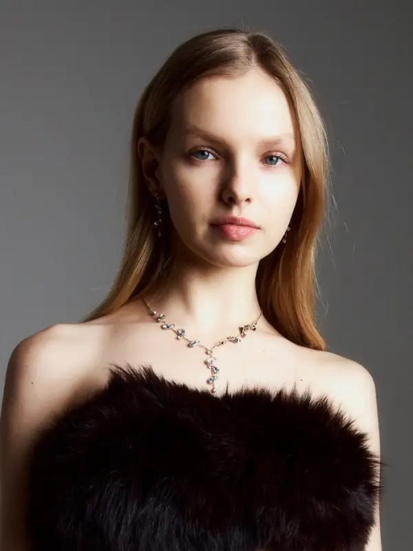 Набор 2 предмета: серьги, колье &laquo;Изумление&raquo;, цветение, белый в золоте, 42 см