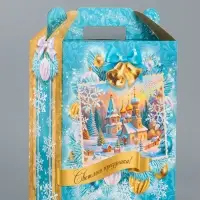 Подарочная коробка новогодняя Светлый праздник 17 х 7 х 25,5 см Подарочная коробка новогодняя Светлый праздник 17 х 7 х 25,5 см