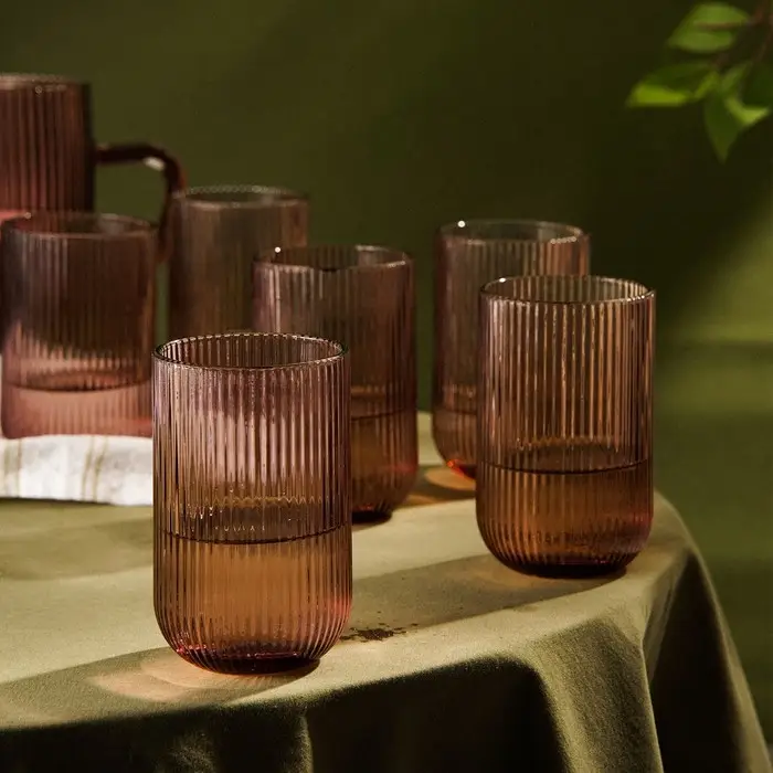 Набор стаканов SL Home &laquo;Модерн&raquo;, 400 мл, 8&times;13 см, 6 шт., стекло, розовый