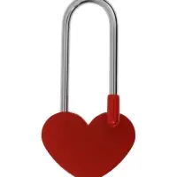 Замок навесной ТУНДРА Сердечко, сувенирный, цвет красный