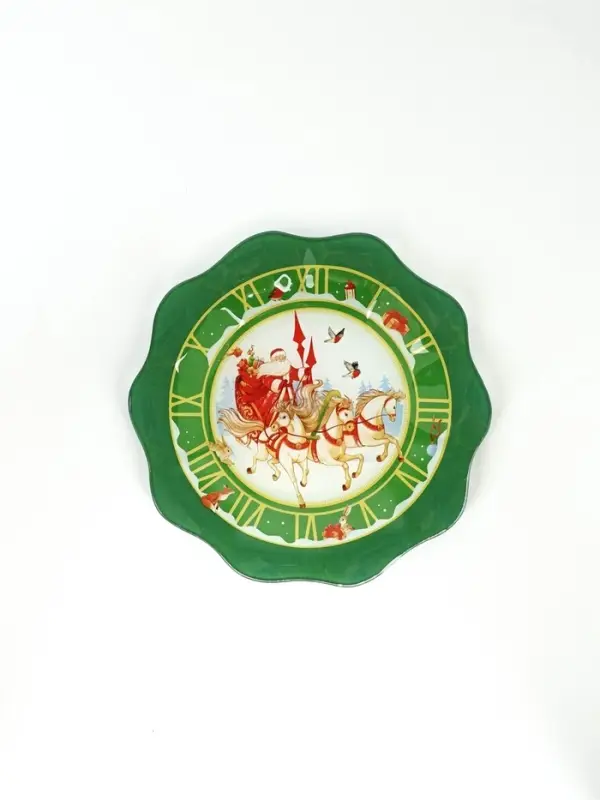 Тарелка плоская новогодняя «Тройка», d=20 см