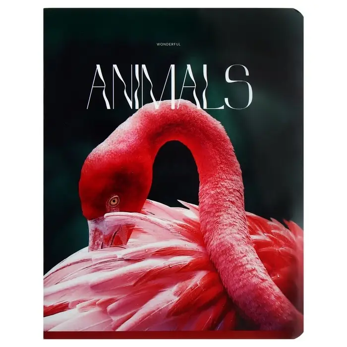 Тетрадь 96 листов в клетку на скрепке Тетрадь 96 листов в клетку на скрепке "Животные", обложка мелованный картон, глянцевая ламинация, МИКС