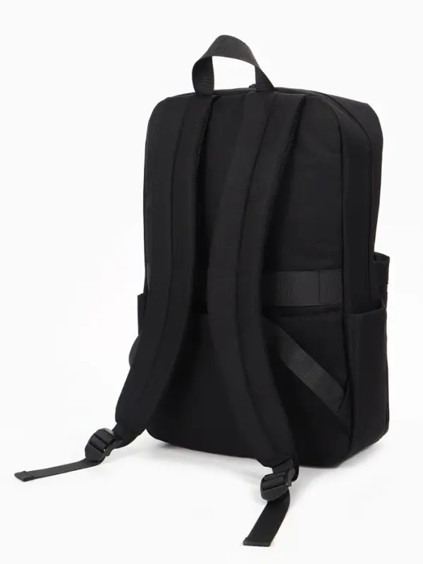 Рюкзак школьный, 1 отделение, 5 наружных карманов, однотонный, 28&times;9.5&times;42 см, чёрный