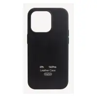 Чехол для iPhone 14 Pro Leather Case 100% ORG Midnight (MagSafe) c LOGO