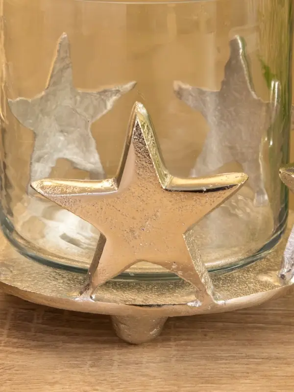 Подсвечник со стеклом Подсвечник со стеклом"Созвездие" алюминий 11х11х12 см