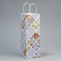 Пакет подарочный под бутылку, упаковка, «Праздничный», белый крафт, 13 х 36 х 10 см