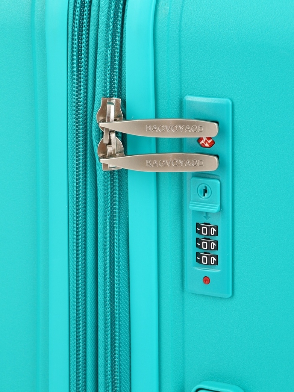 Чемодан 28 Чемодан 28", PP, 49*30*76, отд на молнии, код замок, 4 колеса, зеленый