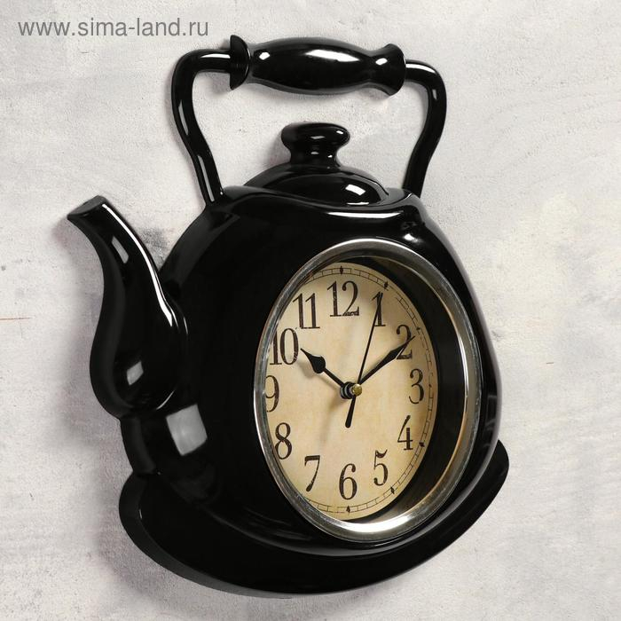 Часы настенные, серия: Кухня, Часы настенные, серия: Кухня, "Чайник", d-15 см, 25 х 29 см