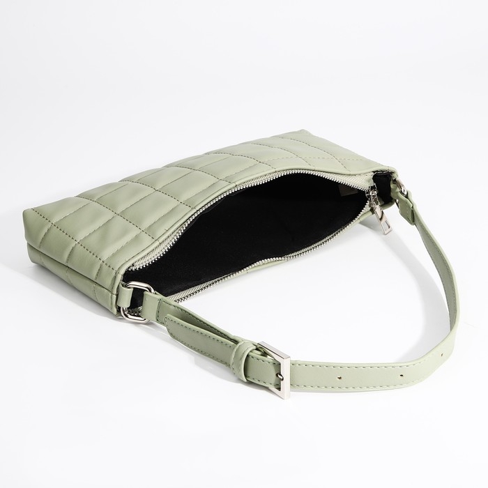 Сумка-багет на молнии, цвет оливковый