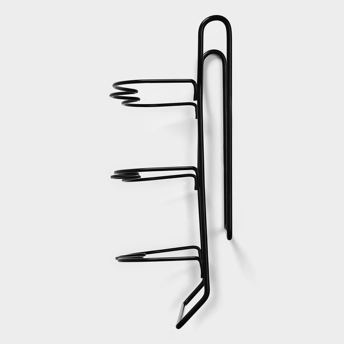 Держатель для бутылок Доляна, подвесной, металл, 32,5×31,5×13 см, цвет чёрный Держатель для бутылок Доляна, подвесной, металл, 32,5×31,5×13 см, цвет чёрный