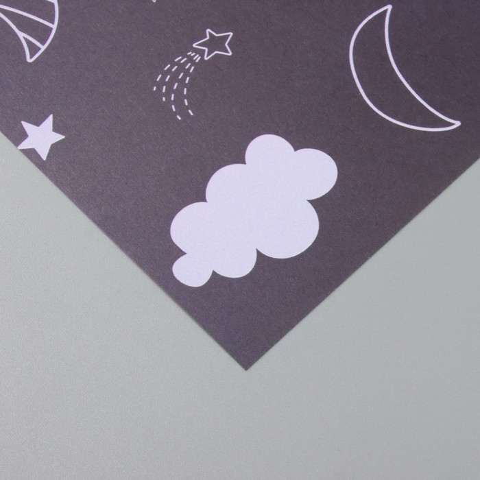 Бумага для скрапбукинга Бумага для скрапбукинга "Магия ночного неба" плотность 180 гр набор 5 шт 30,5х32 см