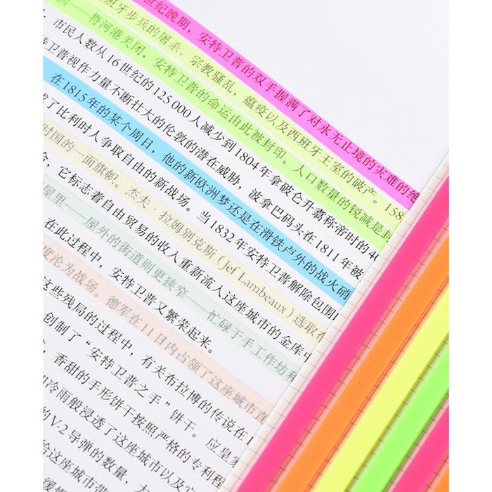 Блок-закладка с липким краем 145 мм х 5 мм, пластик, 4 цвета по 20 листов, 8 штук, пастель Блок-закладка с липким краем 145 мм х 5 мм, пластик, 4 цвета по 20 листов, 8 штук, пастель