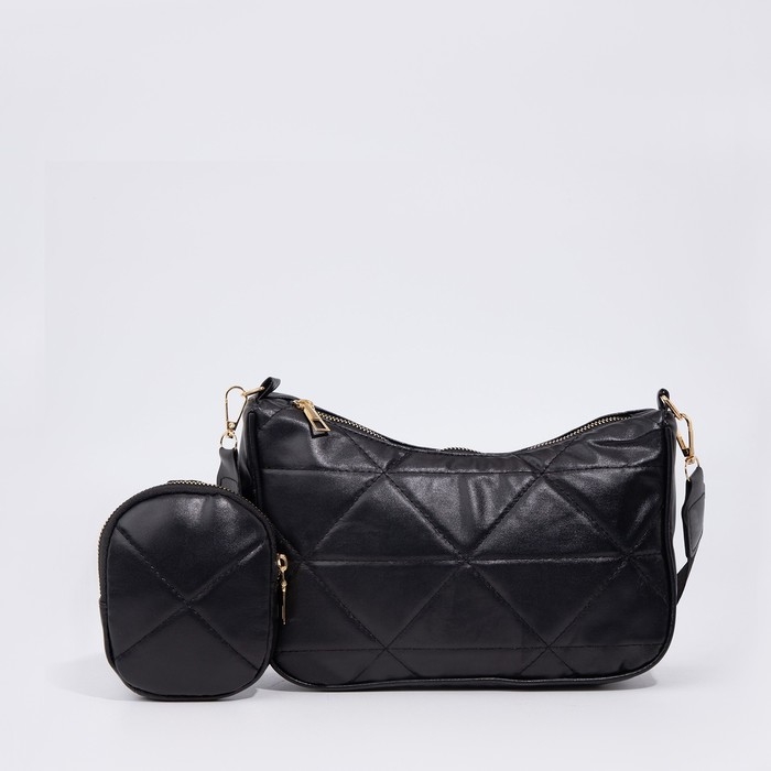 Сумка-багет на молнии, цвет чёрный Сумка-багет на молнии, цвет чёрный