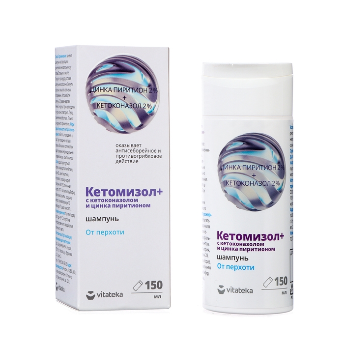 Шампунь от перхоти Кетомизол + цинк  Шампунь от перхоти Кетомизол + цинк "Витатека", 150 мл