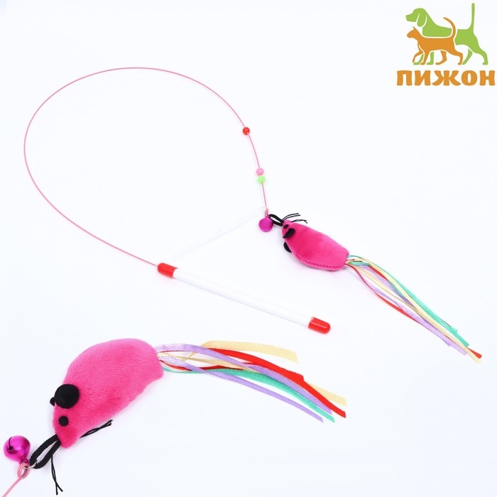 Дразнилка-удочка  Дразнилка-удочка "Мышка", со стальной проволокой, 110 см