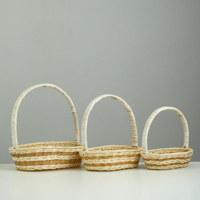 Набор корзин плетеных из 3-х Big 30*21 Н 9/30 см.(ротанг) Набор корзин плетеных из 3-х Big 30*21 Н 9/30 см.(ротанг)