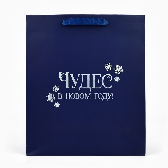 Пакет подарочный новогодний «Чудес в Новом году», голография, ML 23 х 11.5 х 27 см, Новый год Пакет подарочный новогодний «Чудес в Новом году», голография, ML 23 х 11.5 х 27 см, Новый год