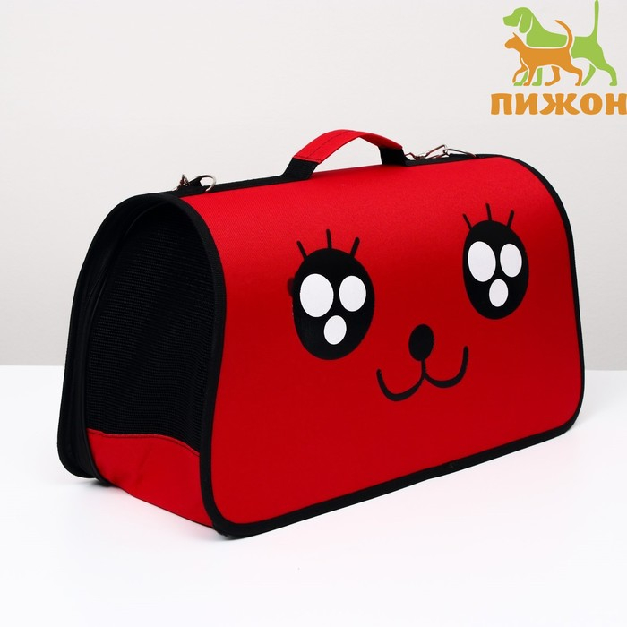 Сумка - переноска для животных  Сумка - переноска для животных "Весёлый жук", красная, размер L, 53 х 21 х 29 см