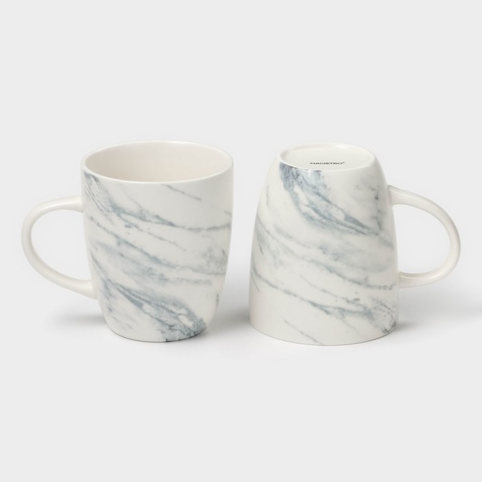 Набор кружек фарфоровых Magistro Real Marble, 400 мл, 2 шт Набор кружек фарфоровых Magistro Real Marble, 400 мл, 2 шт