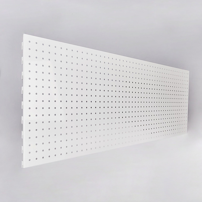 Панель для стеллажа, 35×101 см, перфорированная, шаг 2,5 см, цвет белый Панель для стеллажа, 35×101 см, перфорированная, шаг 2,5 см, цвет белый