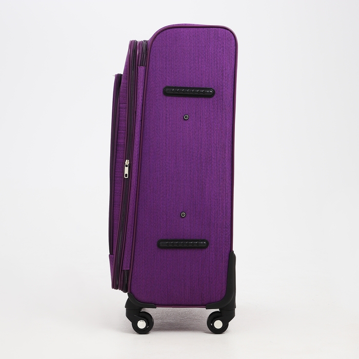 Чемодан большой 95 л (L), отдел на молнии, с расширением, кодовый замок, 4 колеса, наружный карман, цвет фиолетовый Чемодан большой 95 л (L), отдел на молнии, с расширением, кодовый замок, 4 колеса, наружный карман, цвет фиолетовый