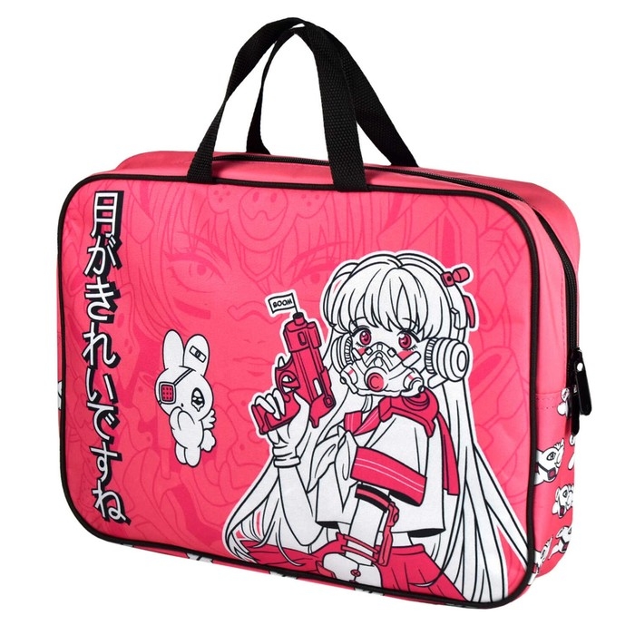 Папка с ручками текстильная А4, 345 х 260 х 70 мм, Феникс Папка с ручками текстильная А4, 345 х 260 х 70 мм, Феникс "Розовая девушка"