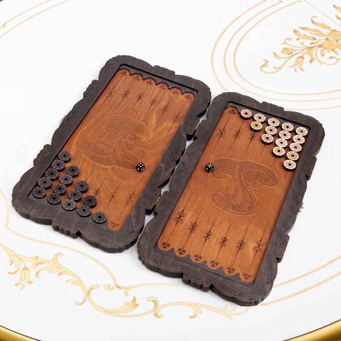 Нарды деревянные большие, резные, настольная игра  Нарды деревянные большие, резные, настольная игра "Змея", 45 х 45 см