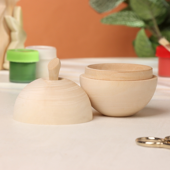 Заготовка для творчества Шкатулка Яблоко 7см Заготовка для творчества Шкатулка Яблоко 7см