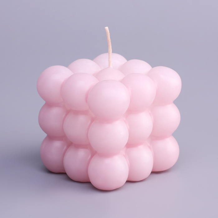 Свеча фигурная ароматическая  Свеча фигурная ароматическая "Бабл куб", 5,5х6 см, пион