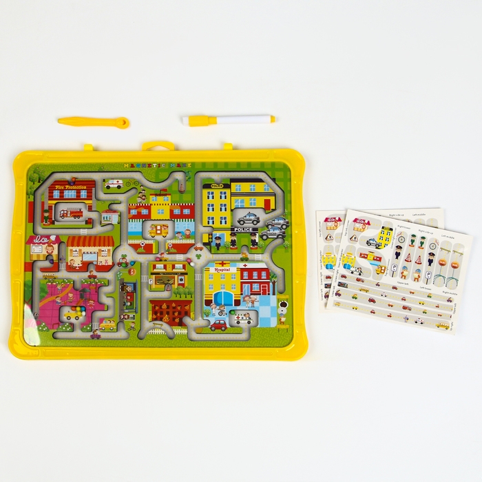 Игровой набор лабиринт «Городок», маркерная доска, 2 × 36 × 27,5 см Игровой набор лабиринт «Городок», маркерная доска, 2 × 36 × 27,5 см