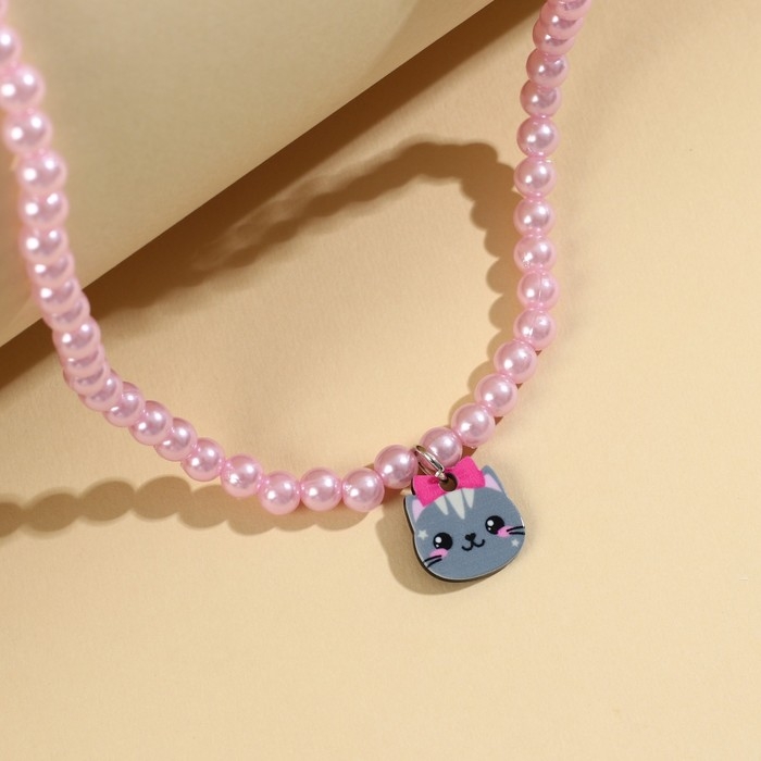 Набор бижутерии «Кусь» бусы и серьги клипсы Набор бижутерии «Кусь» бусы и серьги клипсы