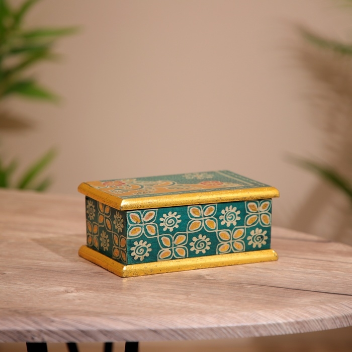 Шкатулка деревянная, батик 16х11х8 см Шкатулка деревянная, батик 16х11х8 см