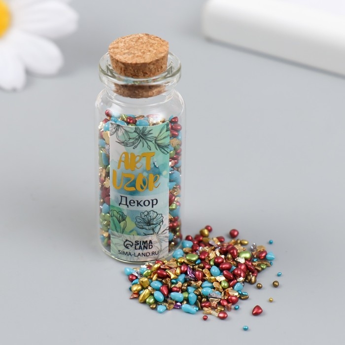 Декор для творчества в баночке Декор для творчества в баночке "Природный камень с перламутром - шоколад с золотом" 20 гр 5х2,2х2,2