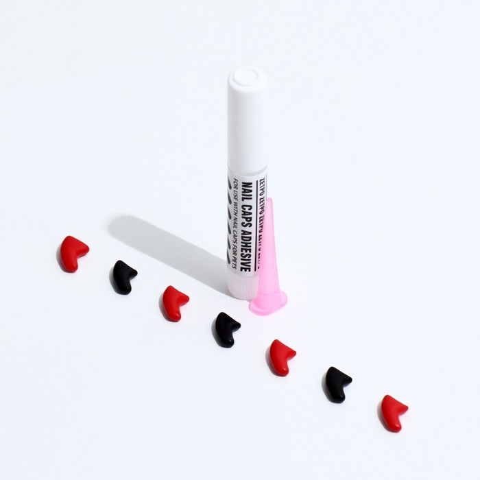 Когти накладные Когти накладные "Дуэт-Антицарапки" (40 шт), размер S, чёрные-красные