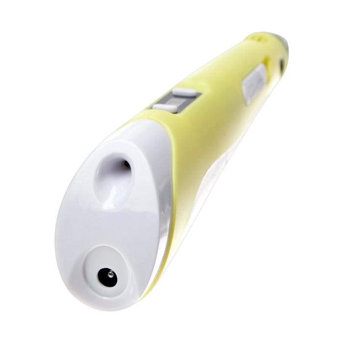 Комплект 3Д ручка с дисплеем желтая + пластик PLA 10 цветов по 10 метров Комплект 3Д ручка с дисплеем желтая + пластик PLA 10 цветов по 10 метров