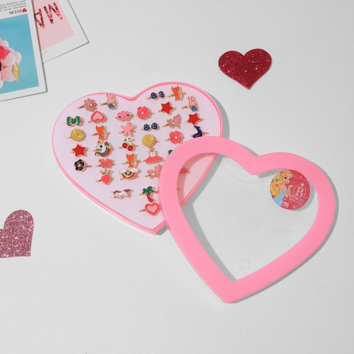 Кольца детские набор 36шт «Выбражулька» маленькая леди, форма МИКС, цвет МИКС в золоте, б-р Кольца детские набор 36шт «Выбражулька» маленькая леди, форма МИКС, цвет МИКС в золоте, б-р