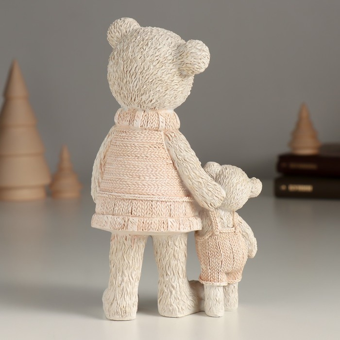 Сувенир полистоун Сувенир полистоун "Мишка с малышом в розовых свитерах" 9х7х16 см
