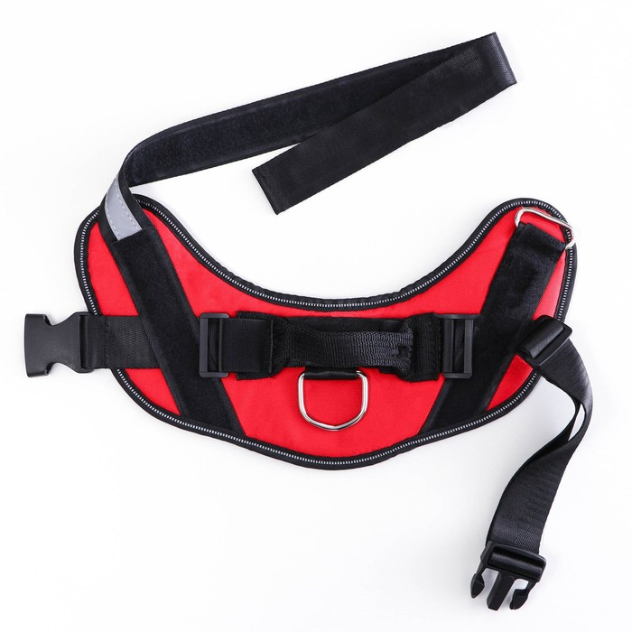 Шлейка К9 мягкая светоотражающая, размер M, ОГ 55-65 см, вес 11-20 кг, красная Шлейка К9 мягкая светоотражающая, размер M, ОГ 55-65 см, вес 11-20 кг, красная