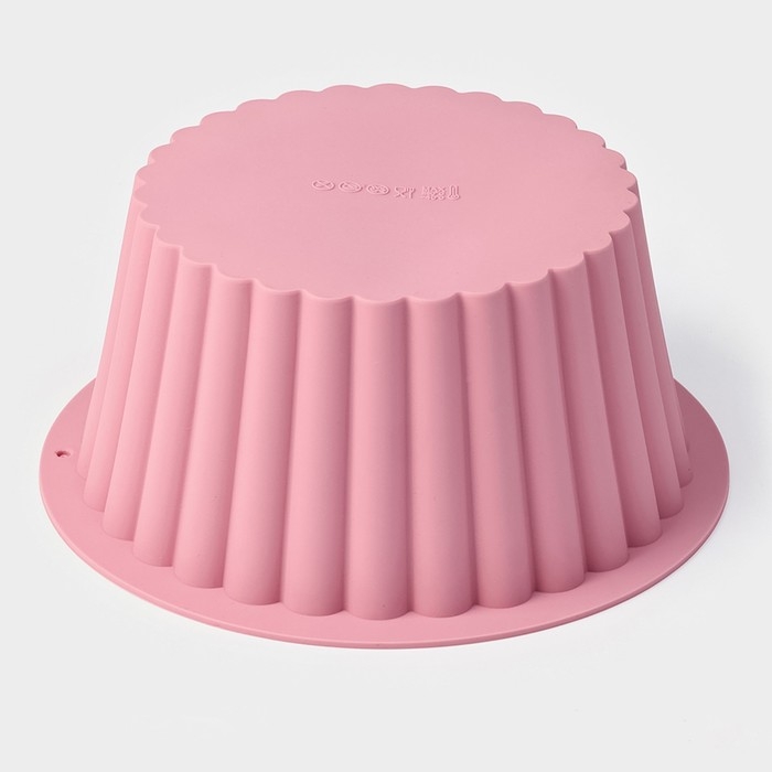 Форма для выпечки Доляна «Рифленый круг», силикон, 19×19×8,5 см, цвет розовый Форма для выпечки Доляна «Рифленый круг», силикон, 19×19×8,5 см, цвет розовый