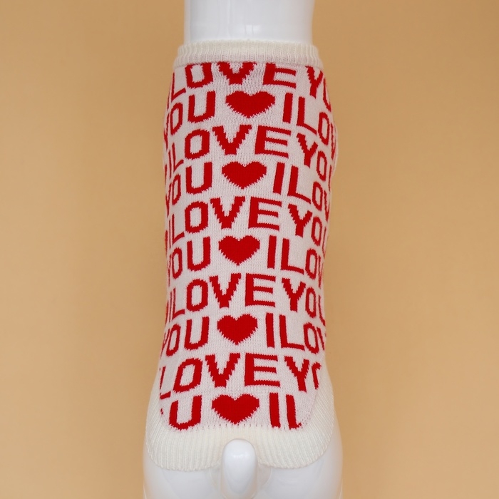 Свитер  Свитер "ILOVEYOU", XL (ДС 34, ОШ 34, ОГ 32-51 см)