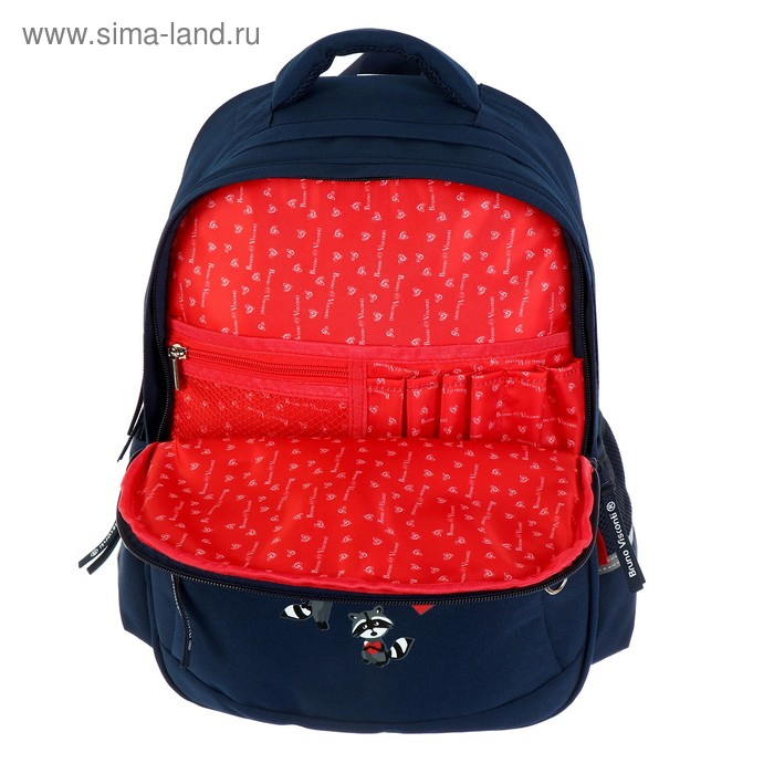 Рюкзак школьный Bruno Visconti, 40 х 30 х 16 см, эргономичная спинка, «Еноты, сердечки» Рюкзак школьный Bruno Visconti, 40 х 30 х 16 см, эргономичная спинка, «Еноты, сердечки»