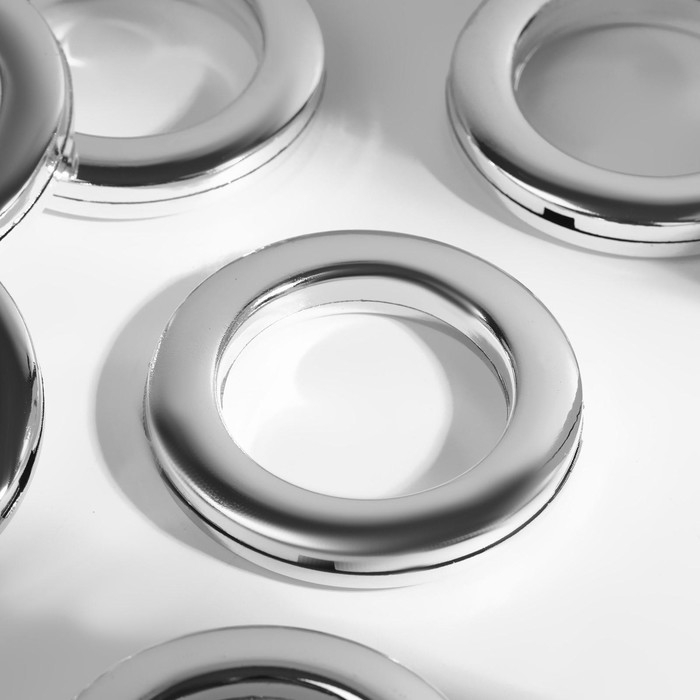 Люверсы для штор, d = 4,3/6,5 см, 10 шт, цвет серебряный Люверсы для штор, d = 4,3/6,5 см, 10 шт, цвет серебряный