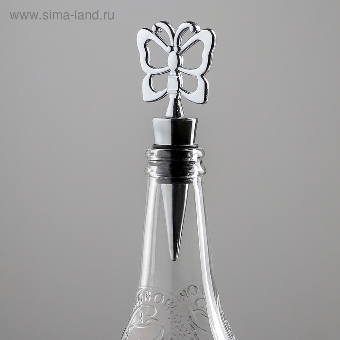 Пробка для бутылки «Бабочка», 10,5 см, цвет серебристый Пробка для бутылки «Бабочка», 10,5 см, цвет серебристый