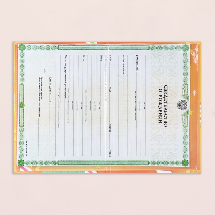 Свидетельство о рождении Свидетельство о рождении "Солнышко" тиснение, А5