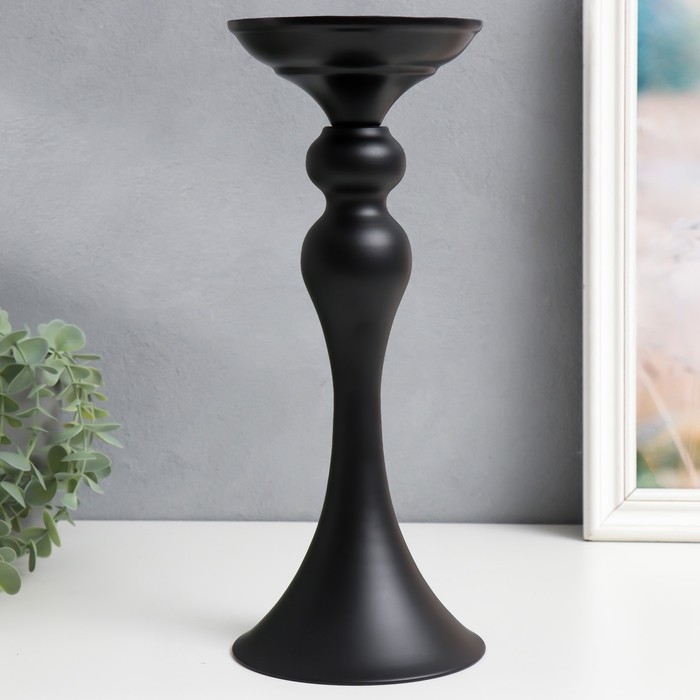 Подсвечник металл на 1 свечу Подсвечник металл на 1 свечу "Изящный" чёрный матовый 31,5х12,5х12,5 см