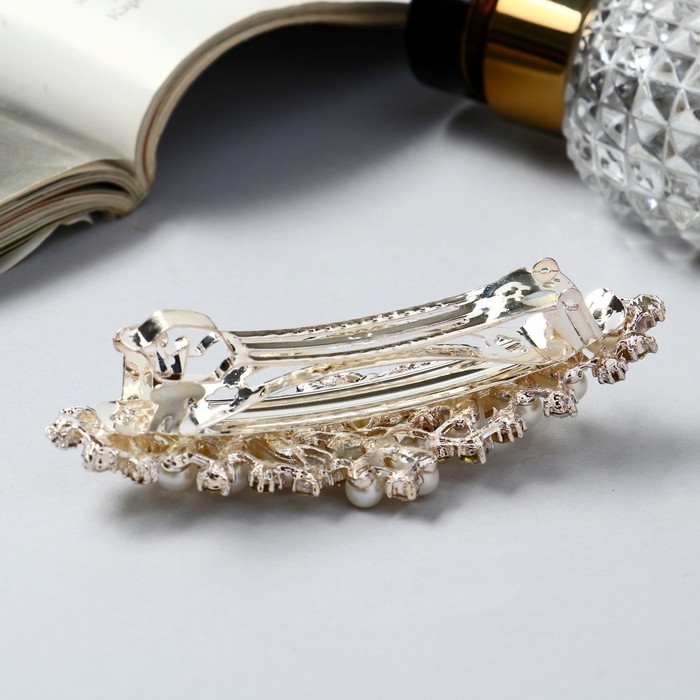 Заколка-автомат для волос Заколка-автомат для волос "Гелая" классика, 10 см, серебристо-белый